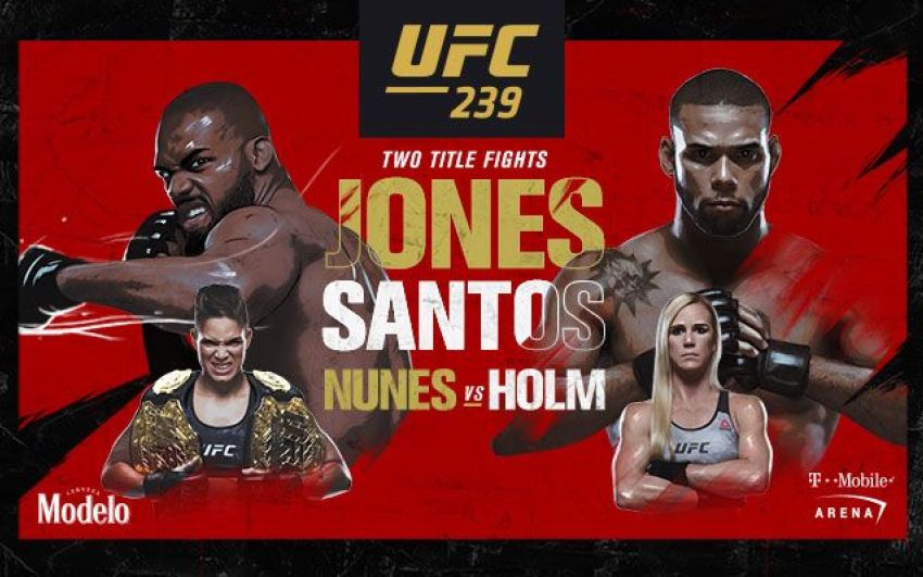 Файткард турнира UFC 239: Джон Джонс - Тиаго Сантос, Аманда Нуньес - Холли Холм